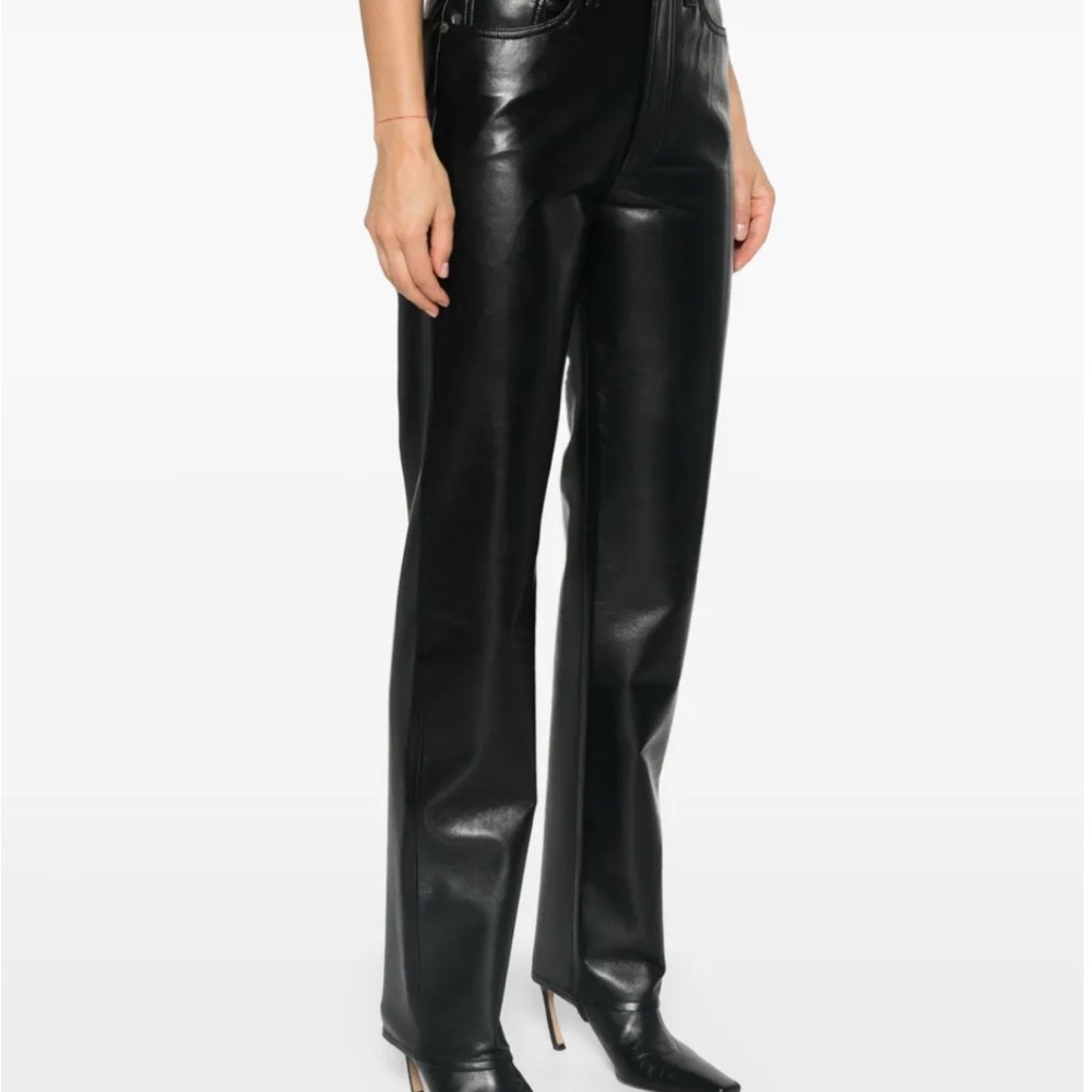Agolde Black Leather Pants